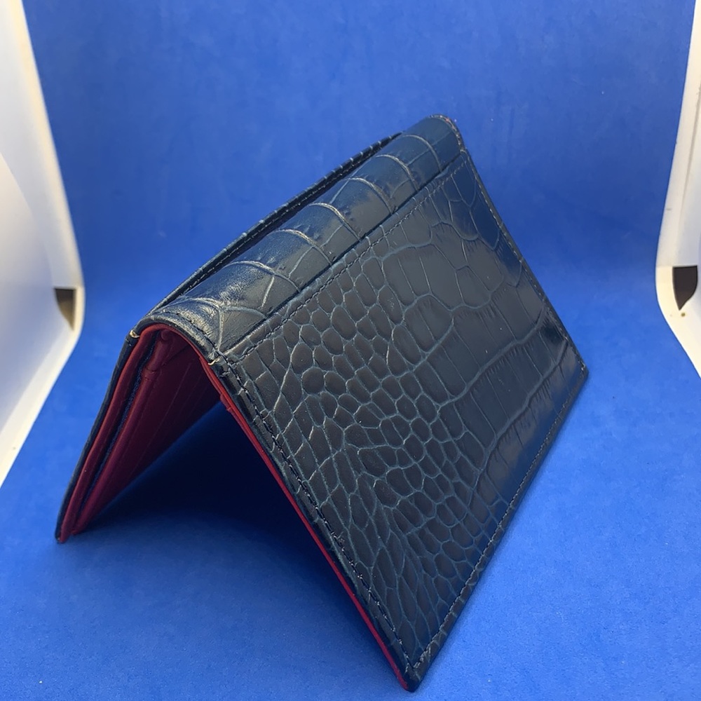 ETRO WALLET Stunning bi color blue outer red interior